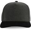 image:imageTrendy Apparel Shop 5 Panel Cotton and Suede Combo Snapback Baseball CapGrey Black 1