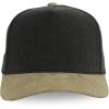 image:imageTrendy Apparel Shop 5 Panel Cotton and Suede Combo Snapback Baseball CapGrey Khaki 1