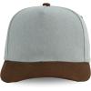 image:imageTrendy Apparel Shop 5 Panel Cotton and Suede Combo Snapback Baseball CapLight Denim Brown 1