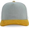 image:imageTrendy Apparel Shop 5 Panel Cotton and Suede Combo Snapback Baseball CapLight Denim Mustard 1