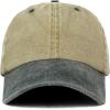 image:imageTrendy Apparel Shop Low Profile Unstructured Pigment Dyed Two Tone Baseball CapKhaki Black