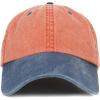 image:imageTrendy Apparel Shop Low Profile Unstructured Pigment Dyed Two Tone Baseball CapOrange Navy