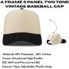 image:imageTrendy Apparel Shop Salty Embroidered A Frame 5 Panel Two Tone Vintage Baseball CapNatural Black