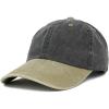 image:imageTrendy Apparel Shop Low Profile Unstructured Pigment Dyed Two Tone Baseball CapBlack Khaki