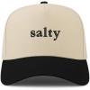 image:imageTrendy Apparel Shop Salty Embroidered A Frame 5 Panel Two Tone Vintage Baseball CapNatural Black