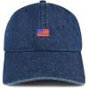 image:imageTrendy Apparel Shop US American Flag Small Embroidered 100 Cotton Denim Cap Dad HatDark Blue