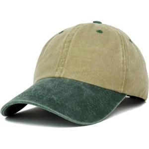image:imageTrendy Apparel Shop Low Profile Unstructured Pigment Dyed Two Tone Baseball CapKhaki Dk Green
