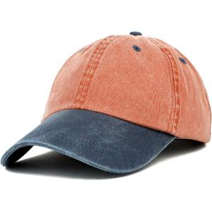 image:imageTrendy Apparel Shop Low Profile Unstructured Pigment Dyed Two Tone Baseball CapOrange Navy
