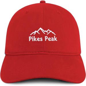 image:imageTrendy Apparel Shop Pikes Peak Embroidered Cotton Unstructured Low Profile Dad HatRed