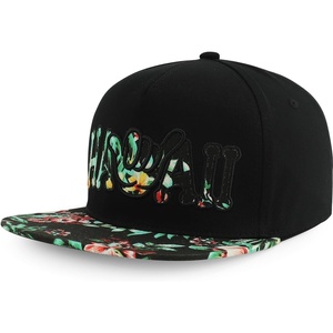 image:imageTrendy Apparel Shop Hibiscus Hawaiian Tropical Floral Aloha Embroidered Snapback CapBlack Black 1