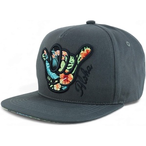 image:imageTrendy Apparel Shop Hibiscus Hawaiian Tropical Floral Aloha Embroidered Snapback CapDark Grey Dark Grey