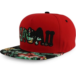 image:imageTrendy Apparel Shop Hibiscus Hawaiian Tropical Floral Aloha Embroidered Snapback CapRed Black 1