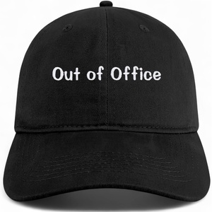 image:imageTrendy Apparel Shop Out of Office Embroidered Cotton Unstructured Low Profile Dad HatBlack