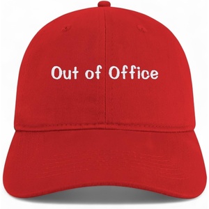 image:imageTrendy Apparel Shop Out of Office Embroidered Cotton Unstructured Low Profile Dad HatRed