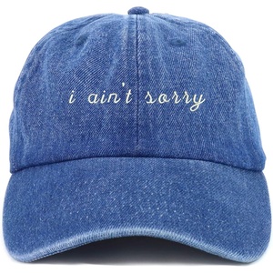 image:imageTrendy Apparel Shop Youth I Aint Sorry Adjustable Soft Crown Baseball CapDark Denim