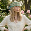 image:imageTrendy Apparel Shop Soft Silky Rectangle Skinny Scarf for Multi Styling 47x3Green 1pk