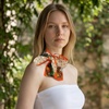 image:imageTrendy Apparel Shop Soft Silky Rectangle Skinny Scarf for Multi Styling 47x3Orange 1 1pk