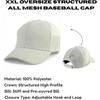 image:imageTrendy Apparel Shop XXL Oversize 6 Panel Structured All Mesh Baseball CapWhite
