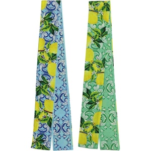 image:imageTrendy Apparel Shop Soft Silky Rectangle Skinny Scarf for Multi Styling 47x3Blue Green 2pk