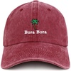image:imageTrendy Apparel Shop Bora Bora with Palm Tree Embroidered Pigment Dyed Cotton Baseball CapBurgundy