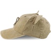 image:imageTrendy Apparel Shop Washed Cotton Cat Ear Baseball Cap with Sunglasses HolderKhaki 1