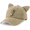 image:imageTrendy Apparel Shop Washed Cotton Cat Ear Baseball Cap with Sunglasses HolderKhaki 1