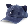 image:imageTrendy Apparel Shop Washed Cotton Cat Ear Baseball Cap with Sunglasses HolderNavy 1
