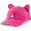 image:imageTrendy Apparel Shop Washed Cotton Cat Ear Baseball Cap with Sunglasses HolderRose Red 1