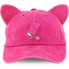 image:imageTrendy Apparel Shop Washed Cotton Cat Ear Baseball Cap with Sunglasses HolderRose Red 1