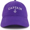 image:imageTrendy Apparel Shop Captain Anchor Embroidered Soft Crown 100 Brushed Cotton CapPurple