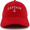image:imageTrendy Apparel Shop Captain Anchor Embroidered Soft Crown 100 Brushed Cotton CapRed