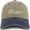 image:imageBesties Embroidered Pigment Dyed Low Profile Cotton Baseball CapKhaki Navy