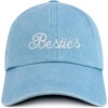 image:imageBesties Embroidered Pigment Dyed Low Profile Cotton Baseball CapLight Blue