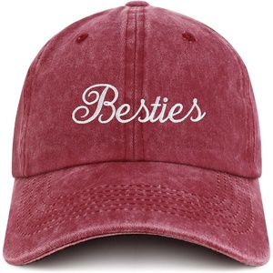 image:imageBesties Embroidered Pigment Dyed Low Profile Cotton Baseball CapBurgundy