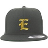 image:imageTrendy Apparel Shop Old English Gold E Embroidered Snapback Flatbill Baseball CapCharcoal