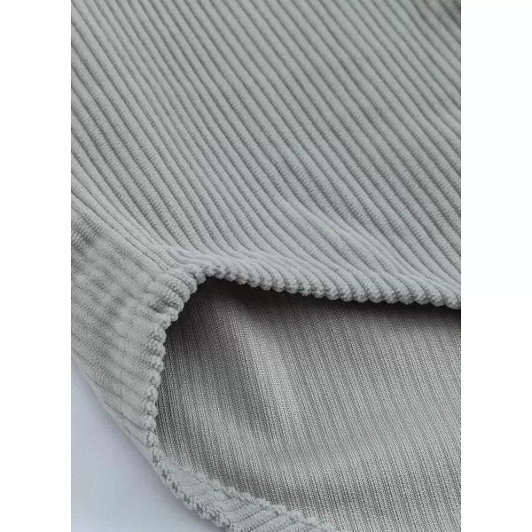 imageAstylish Women Corduroy Shirts Casual Long Sleeve Button Down Blouses TopU Gray