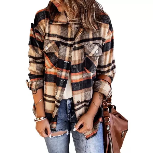 imageAstylish Women Corduroy Shirts Casual Long Sleeve Button Down Blouses TopV Orange