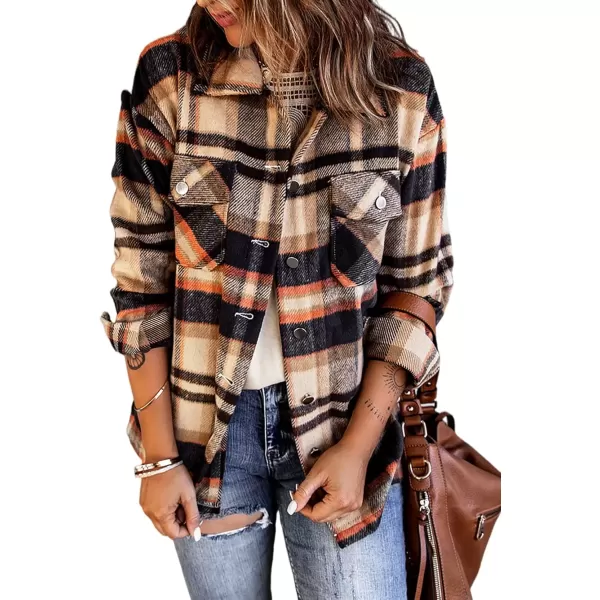 imageAstylish Women Corduroy Shirts Casual Long Sleeve Button Down Blouses TopV Orange