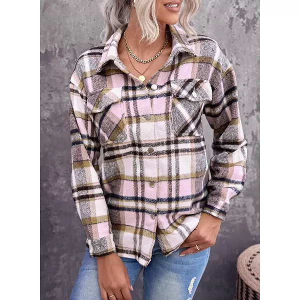 imageAstylish Women Corduroy Shirts Casual Long Sleeve Button Down Blouses TopV Pink