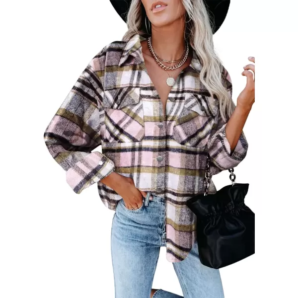 imageAstylish Women Corduroy Shirts Casual Long Sleeve Button Down Blouses TopV Pink
