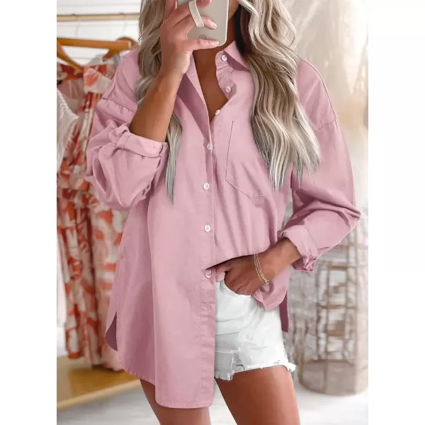 imageAstylish Women Denim Shirts Button Down Blouse Long Sleeve V Neck Casual TopsT Bonbon