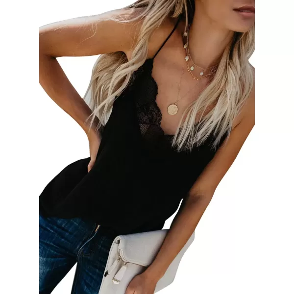 imageAstylish Women Sexy V Neck Casual Sleeveless Cami Tank TopBlack
