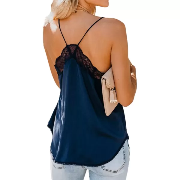 imageAstylish Women Sexy V Neck Casual Sleeveless Cami Tank TopBlue