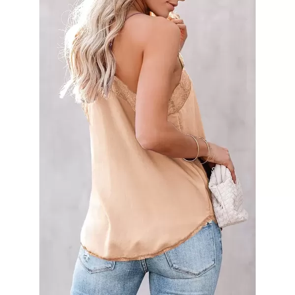 imageAstylish Women Sexy V Neck Casual Sleeveless Cami Tank TopX Apricot