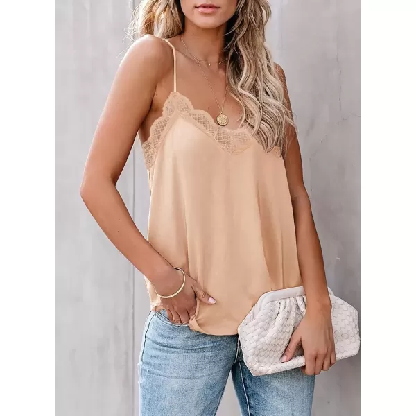 imageAstylish Women Sexy V Neck Casual Sleeveless Cami Tank TopX Apricot