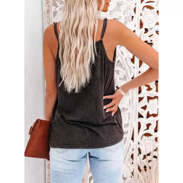 imageAstylish Women Sexy V Neck Casual Sleeveless Cami Tank TopZg Black