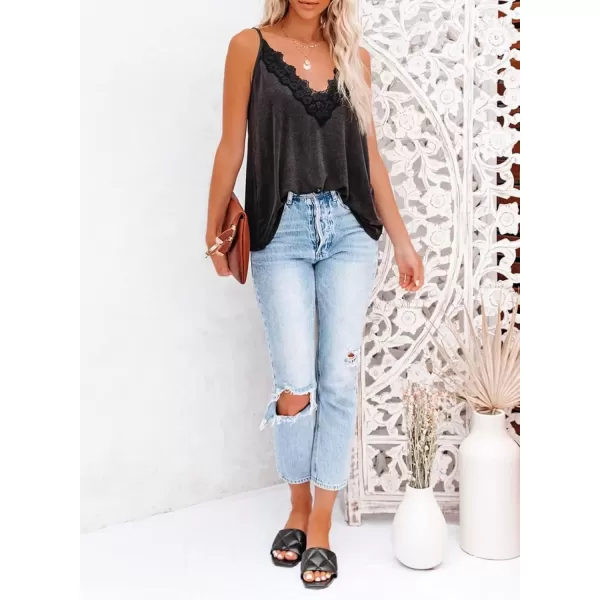 imageAstylish Women Sexy V Neck Casual Sleeveless Cami Tank TopZg Black
