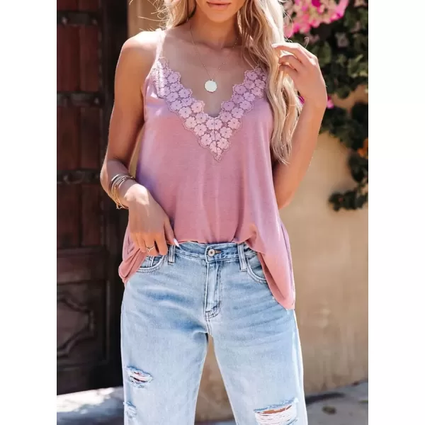 imageAstylish Women Sexy V Neck Casual Sleeveless Cami Tank TopZg Pink