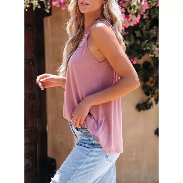 imageAstylish Women Sexy V Neck Casual Sleeveless Cami Tank TopZg Pink