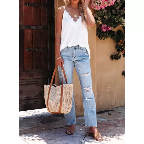 imageAstylish Women Sexy V Neck Casual Sleeveless Cami Tank TopZg White
